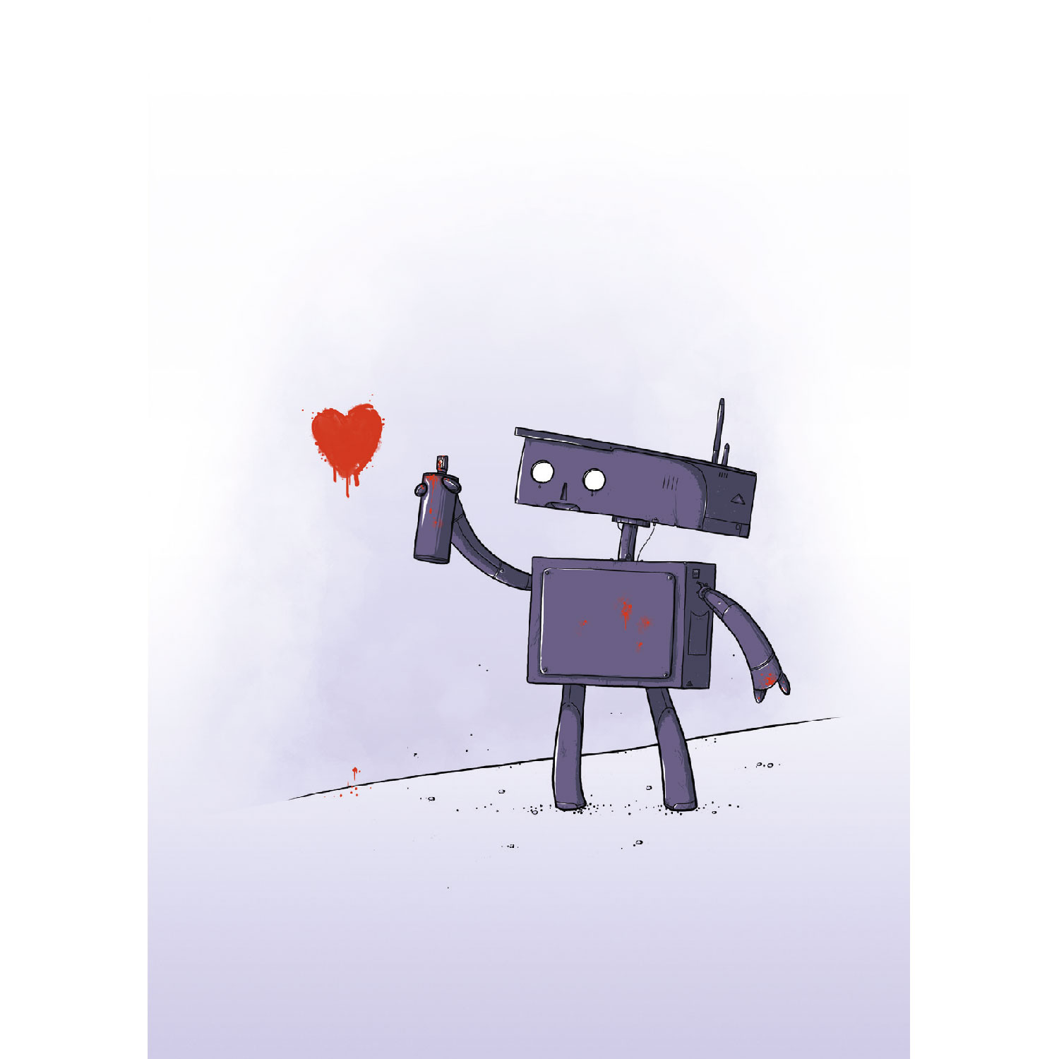 Robo Heart Postkarte