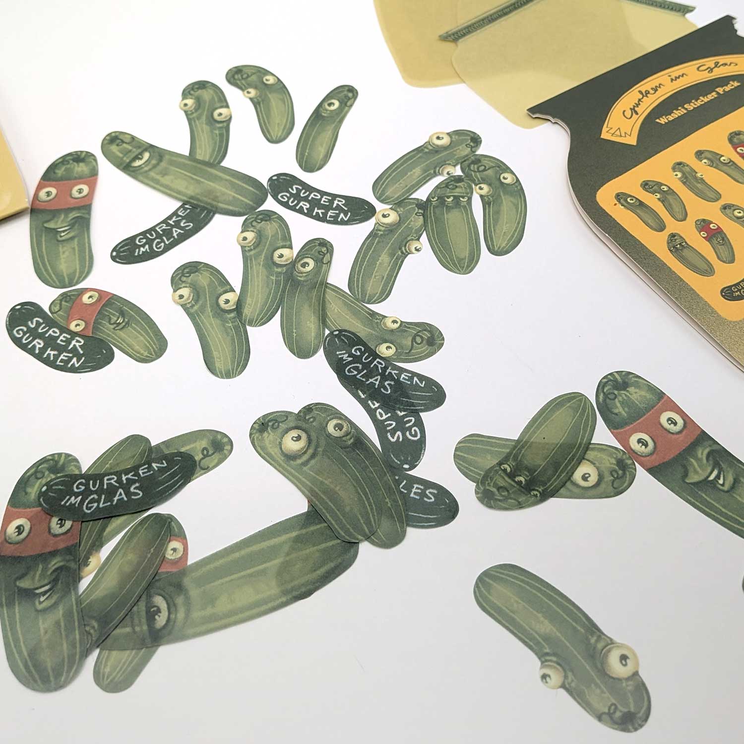 Gurken im Glas - Washi - Stickerpack - 45 Sticker