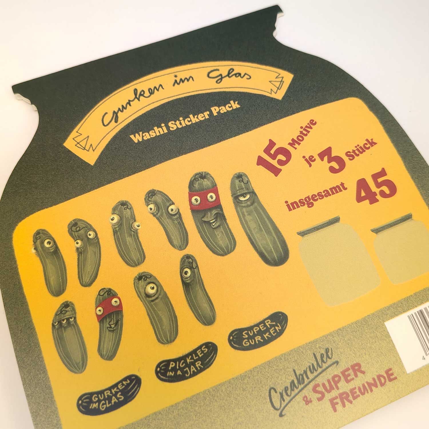 Gurken im Glas - Washi - Stickerpack - 45 Sticker