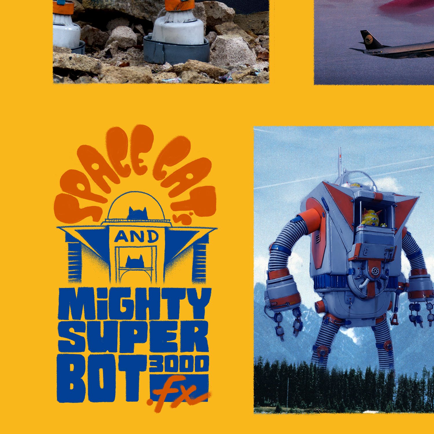 Space Cats and Mighty Super Bot 3000fx - Terra in Danger , Plakat A3