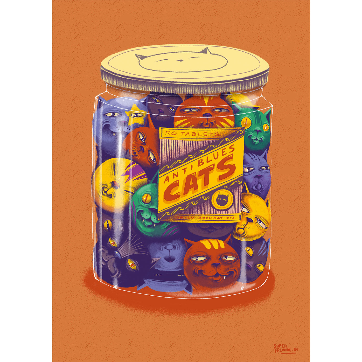 Anti Blues Cats, Plakat A3 Anti Blues Cats, Plakat A3