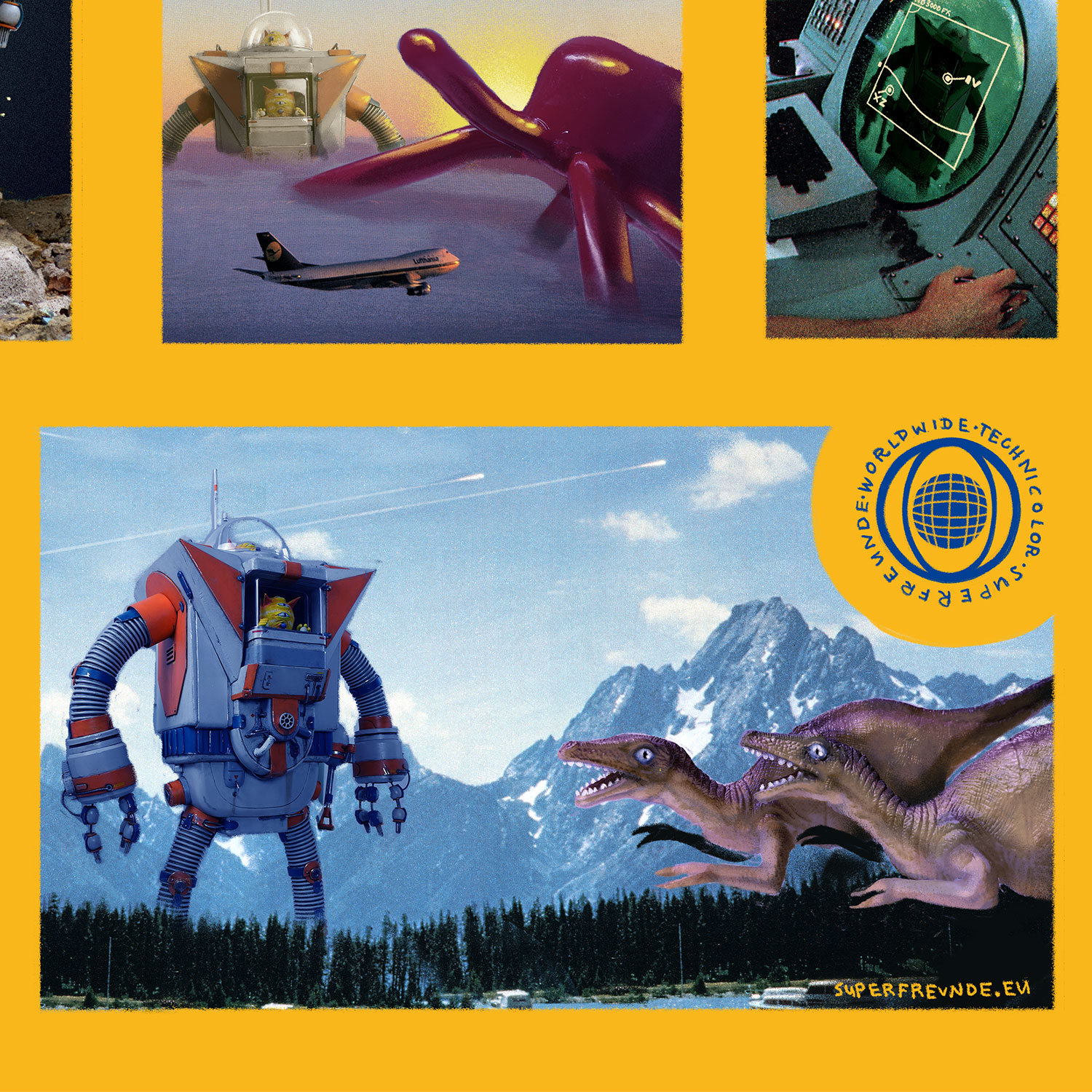 Space Cats and Mighty Super Bot 3000fx - Terra in Danger , Plakat A3