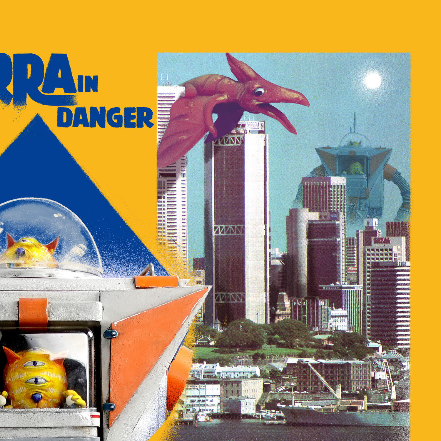 Space Cats and Mighty Super Bot 3000fx - Terra in Danger , Plakat A3