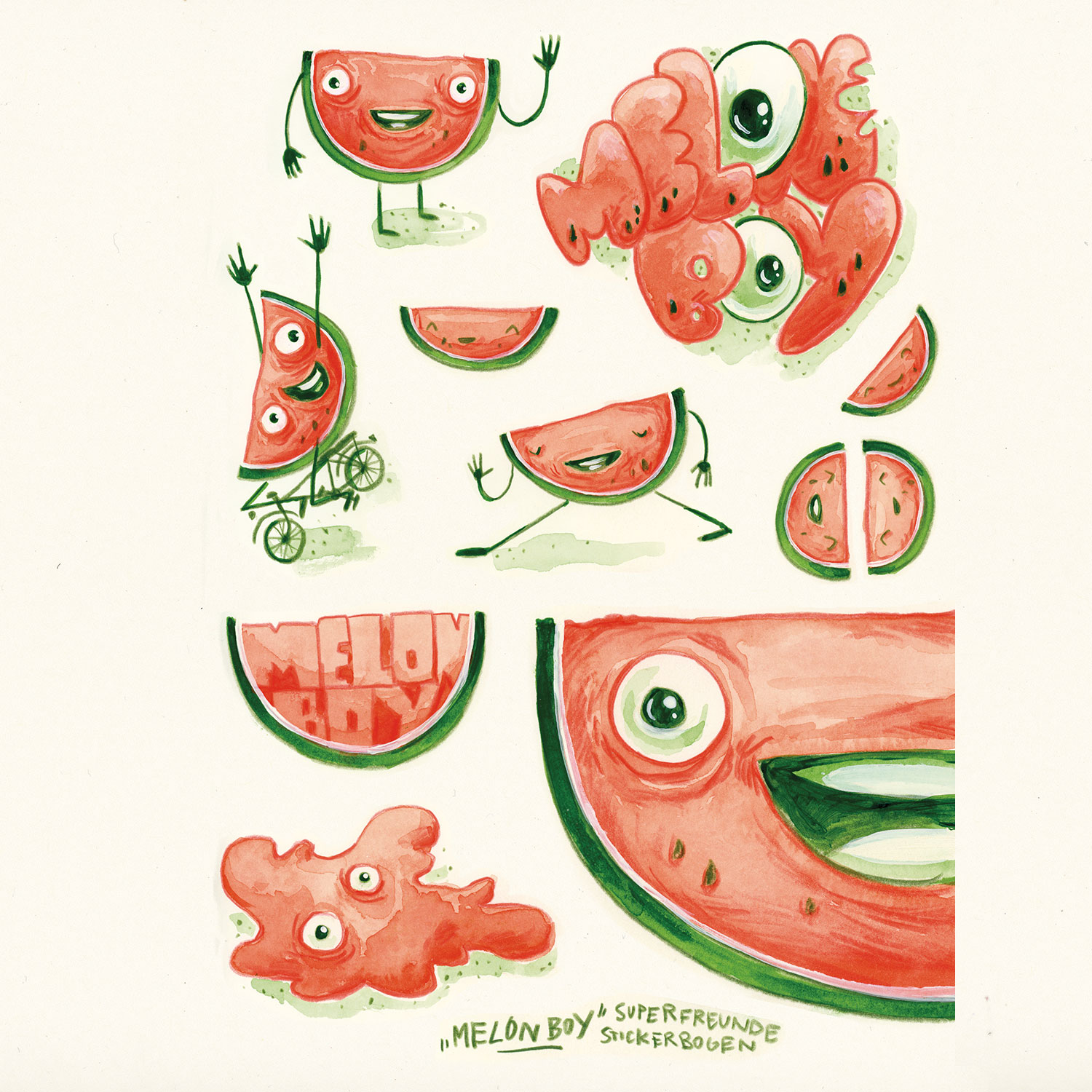 Melon Boy, Stickerbogen Melon Boy, Stickerbogen
