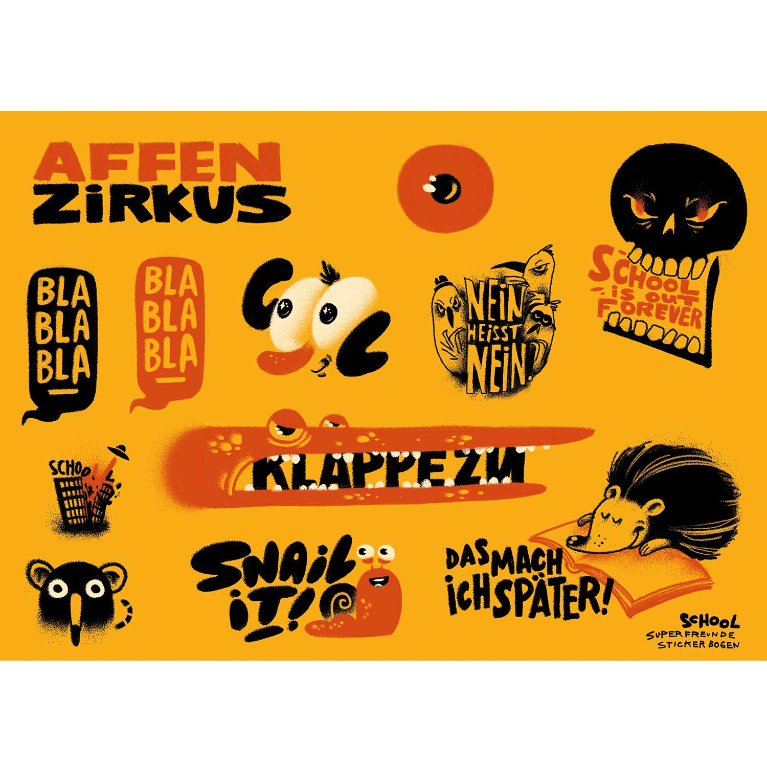 School, sticker sheet