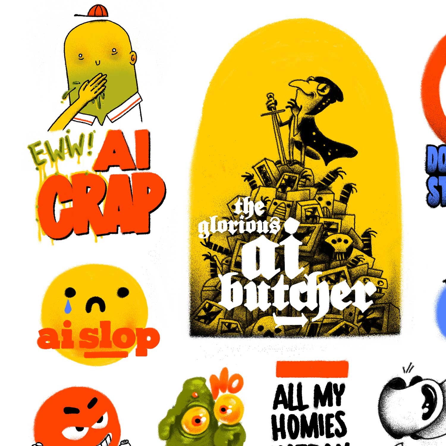 Ai Slop, Stickerbogen
