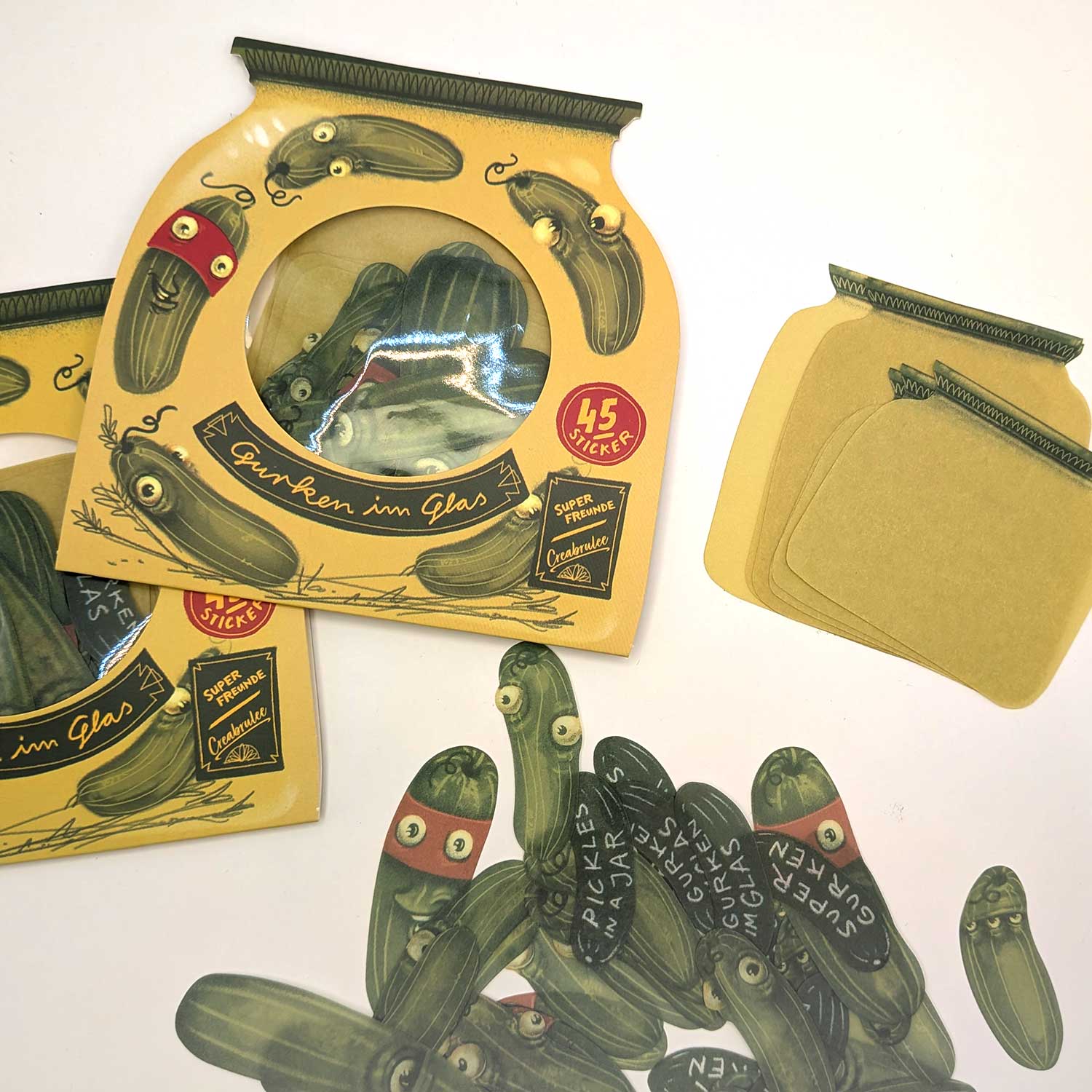 Cucumbers in a jar – Washi – Sticker pack – 45 pieces