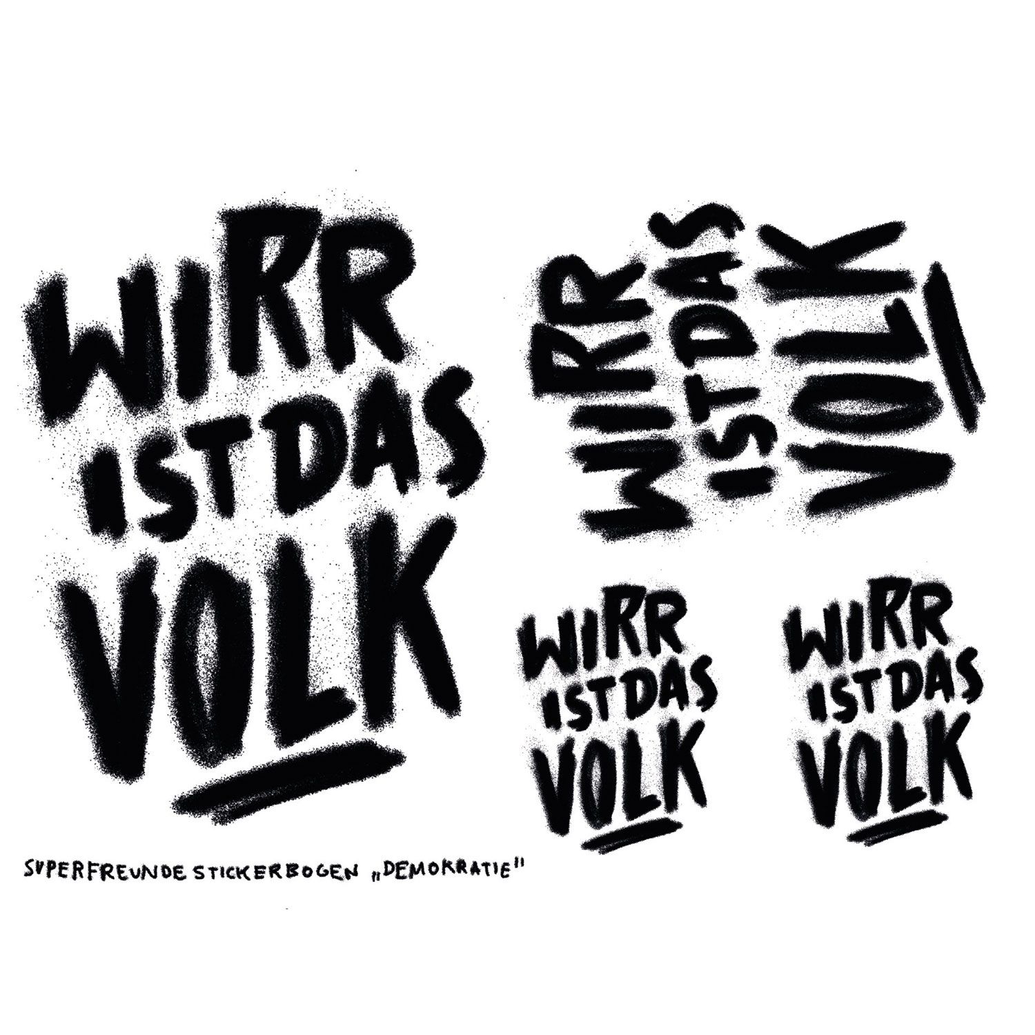 Wirr ist das Volk, Stickerbogen schwarz / weiss SF7005.1